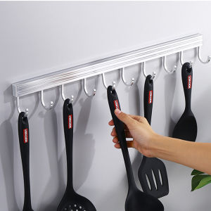 ที่แขวนติดผนัง ราวแขวน 6/8 ตะขอ กันน้ำ ติดห้องน้ำห้องครัว ไม่ต้องเจาะผนัง ราวตะขอ แข็งแรงทนทาน