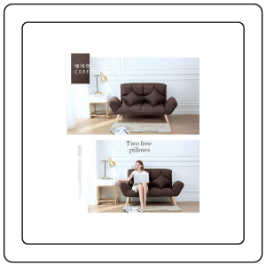 【JJ HOME】D6 Foldable Lazy Sofa Bed with Leg Rest and 2 Pillows