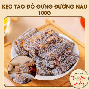 Bánh gừng táo đỏ đường nâu 100g kẹo gừng táo đỏ ít ngọt thơm dẻo cay ăn vặt tốt cho sức khỏe