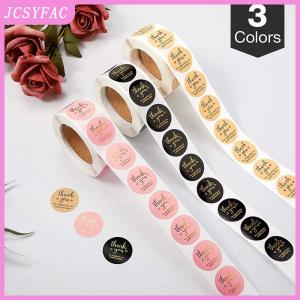 JCSYFAC 500pcs Thank You Round Sticker Scrapbook Letter Handmade Stickers Seal Labels Stickers Wedding Gift Flower Decoration