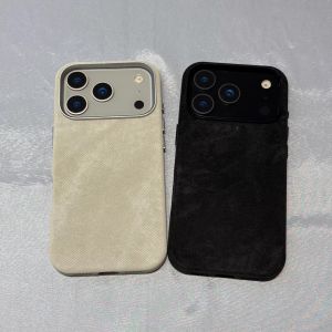 Flannel Luxury Magne Leather Case for iPhone 17 16 15 Pro Max Retro Sweatproof Wireless Charge Shockproof Back Covers Shell