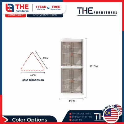 THE L49cm (1-3 Layers) Triangle Multipurpose Bedroom Kitchen Bathroom Corner Storage Cabinet Rack