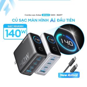 Bộ sạc nhanh 4 cổng USB Type-C 140W Anker Zolo B2697 kèm Cáp Type C - Type C