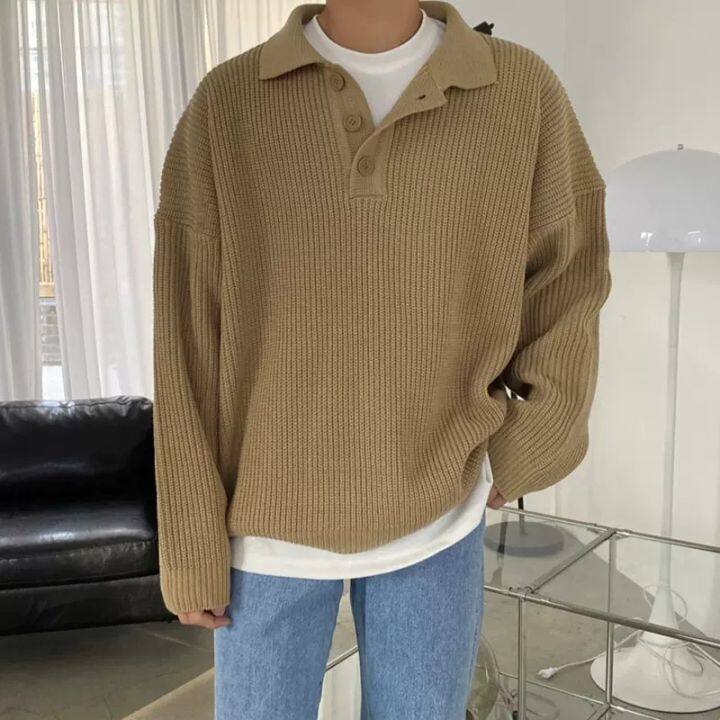 Sweater polo hot sale long sleeve