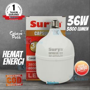 Surya CAPSULE LED SUPER JUMBO 50 Watt Bohlam Lampu Buat Kamar Tidur Lumen 5200Lm Garansi Resmi 1 Tahun (Umur 8000 Jam) - Putih