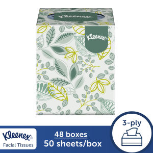 Kleenex® Facial Tissue Paper Cube 17742 - White  3 ply  48 x 50 sheets (2400 sheets)
