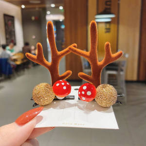 New Christmas Hair Accessories Christmas Photo Props Glowing Antler Headband with Lights Reindeer Costume Hair Clip