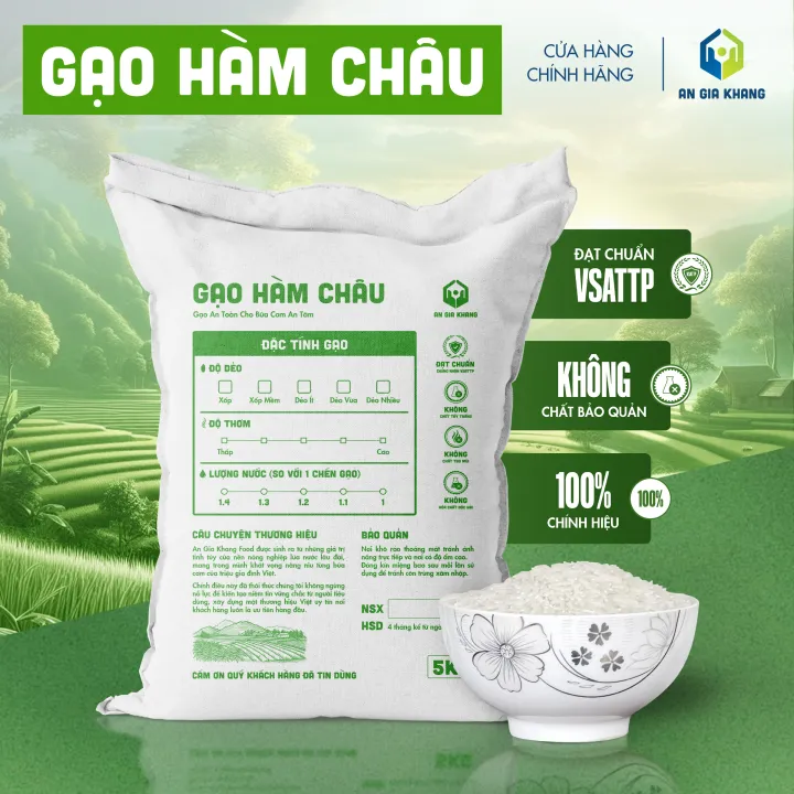 Gạo Hàm Châu AGKF (An Gia Khang Food) - Xốp Cơm (Túi 5kg)