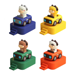 Baby Car Toy Vehicle for Age 2-6 Intelligent Children Toddlers Press and Go Friction Vehicle Cute Cartoon Goat