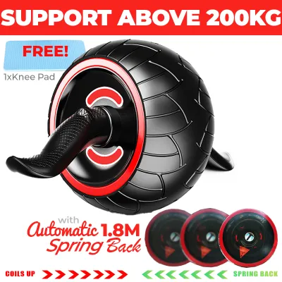 2 Wheel Ab Roller with Knee Mat Abs Workout Home Gym Fitness