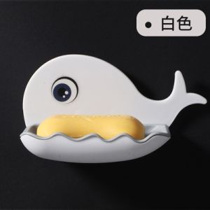 Little Whale Soapbox Bathroom Double Drainage Non-Perforated Soap Holder 小鲸鱼肥皂盒 浴室双层沥水免打孔肥皂架 香皂盒置物架