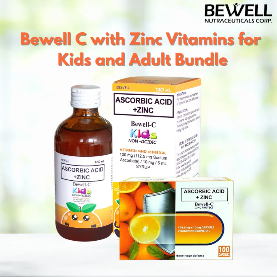 Bewell C with Zinc Vitamins Non Acidic for Kids Orange Flavor