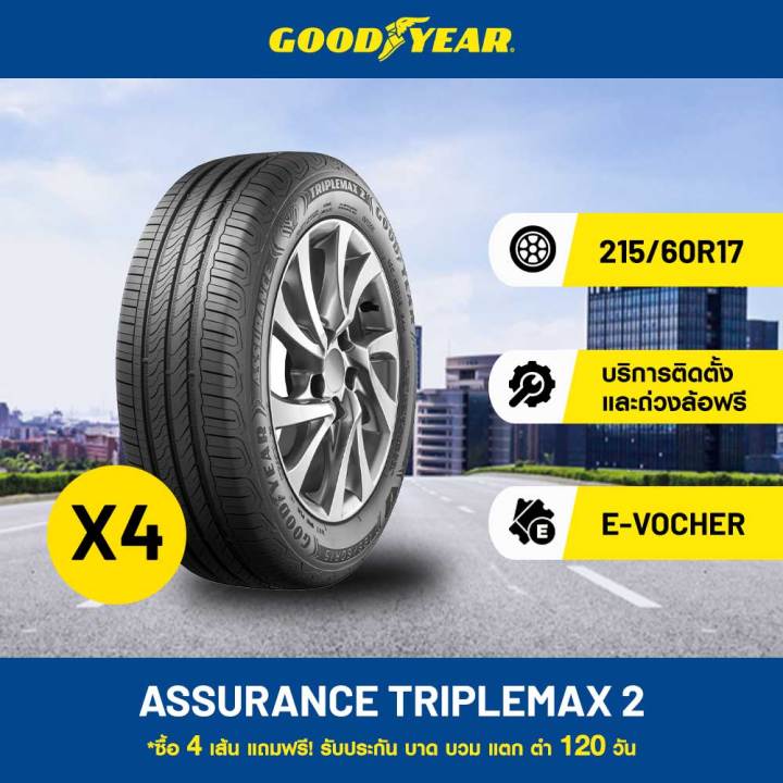 [eService] Goodyear 215/60R17 ASSURANCE TRIPLEMAX 2 ยางขอบ 17 เบรกได้ ...