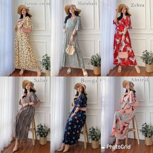 SAHARA Dress Wanita Dewasa Kekinian Bahan Rayon Premium Homedress Busui Viral Daster Nyaman Terbaru