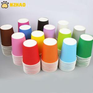 【N2HAO】 10PCS 9oz 250ml Solid Thick Paper Cup Disposable Cup Wedding Birthday Party Holiday Disposable Tableware
