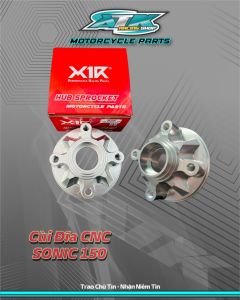 Cùi dĩa CNC xe SONIC 150 chính hãng X1R gắn như zin 4 lỗ đĩa nước nhôm sáng bóng