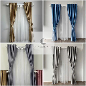 Rèm ORE Hai Lớp cao cấp vải dày chống nắng và voan trắng trơn (size vừa đến lớn) – đẳng cấp sang trọng