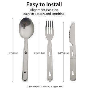 Cutlery Set 3 in 1 Sendok Makan Garpu Camping Multifungsi