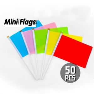 50pcs/set 14*21cm Mini Flags Small Square Flag Handheld Square Flags Multicolor