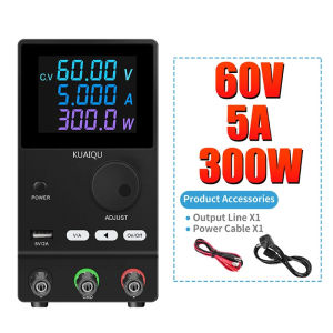 Adjustable 24V/36V DC power supply with 4-digit LED display 60V 5A Power Supply USB fast charging with encoder adjustment output enable/disable