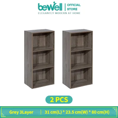 Bewell 3/4 Layers Cabinet Storage Cabinet for Home Furniture Wood Practical Cabinet Bookcase Bookshelf Showcase