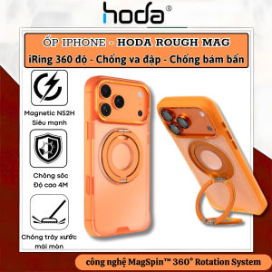 Ốp lưng chống sốc chuẩn MIL-STD-810H từ tính MagSpin™ 360° Rotation Hoda Rough iRing cho iPhone 17 16 Pro Max tích hợp giá đỡ Magnetic Chống Sốc Quân Đội giá đỡ Đứng Tích Hợp