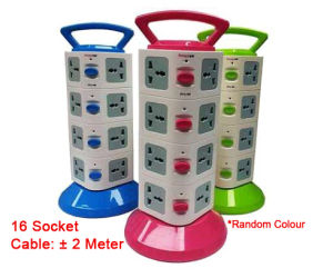 Ultrathin Vertical Tower Socket 3 Layer Tower Extension Trailing Socket Plug Multi Universal Soket Portable USB Adapter