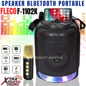 Speaker Bluetooth Fleco F-1102K Full bass Gratis Mic Wireless | Fleco speaker bluetooth portable F-1102K speaker best sound karaoke Plus 1 Mic - Fleco F-1102K Full bass Speaker bluetooth ~TFA