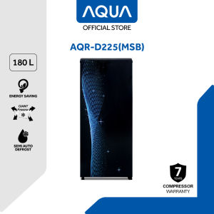 AQUA Kulkas 1 Pintu 180 L [Sky Star Blue] - Low Voltage Running - Vegetables Box - Tempered Glass Tray - LED Light - AQR-D225(MSB)