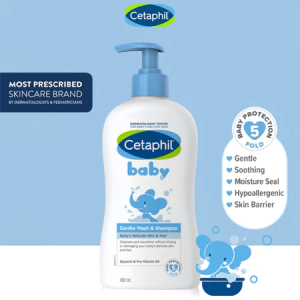 CETAPHIL BABY Wash & Shampoo with Glycerin & Panthenol 400ml [Head to Toe Gentle Cleansing Formula]