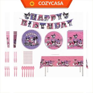 【COZYCASA】Kuromi Party Supplies Set / Kuromi Theme Decoration /Event Kit/ Birthday Ornaments