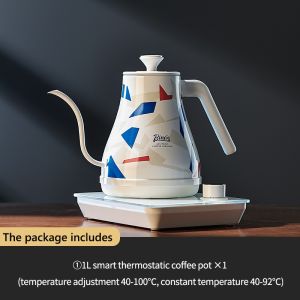 BINCOO ไฟฟ้าอุณหภูมิคงที่ควบคุมอุณหภูมิอัจฉริยะ Teko Listrik หม้อเหล็กสแตนเลส Teko Listrik กดชักโครกสำหรับ1L ในบ้านและสำนักงาน