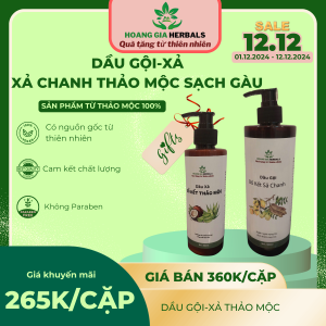 Dầu Gội Bồ Kết Sả Chanh Thảo Dược Hoàng Gia - Chai 500ml - Làm sạch da đầu giảm gãy rụng mang lại hương thơm tươi mát