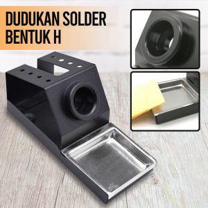 LISM Dudukan Solder bentuk H Screw Hole Sponge Soldering Stand Holder - LISH16 - Black