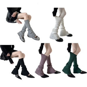 1 pair Soft & Knitted Leg Warmer 90s Ribbed Socks Shoe Sleeves with Flare Designing for Stylish Everyday Wear