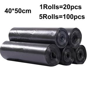 [✅SG Ready Stock] Trash Bag 40 x 50cm (1 ROLL 20PCS)  Rubbish Bag/ Bin Liners/ Dustbin Bag/ Plastic Bag For Rubbish Bin