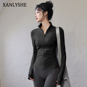 XANLYSHE เสื้อโค้ทมืออาชีพแห้งเร็วเสื้อเทรนนิ่งเสื้อออกกำลังกายแขนยาวผู้หญิงกีฬาชุดวิ่งกลางแจ้งชุดโยคะ