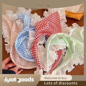 Heabety Fashion Fashion Elegant Lace Plaid Triangle Turban Hairband For Women Girls Sweet Headband Temperament Hair Band Hair Accessories