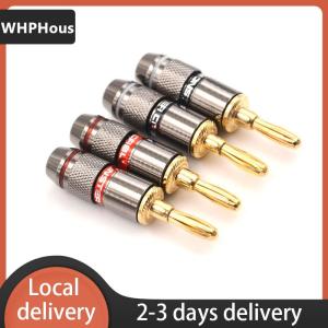 [COD] WHPHous Ship within 24 hours 4pcs Plated BFA 4mm Banana Plug Male Speaker Connector Adapter