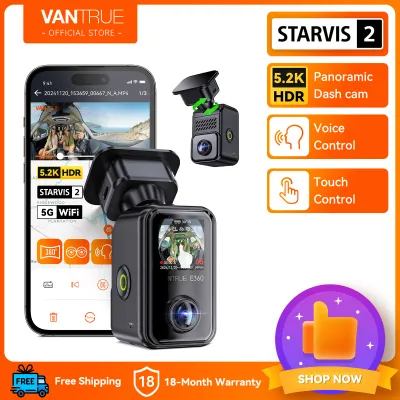 Vantrue E360 2 CH Dash CamDual Fisheye360° DegreesDual IR Night Vision5G WiFiGPS24H Parking Mode
