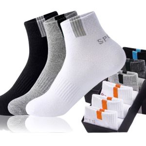 Paket 3 PasangKaos Kaki Olahraga Pendek Motif Kotak New Sport Pria Wanita Dewasa Bahan Katun Lembut