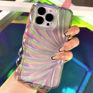 Fashion Colorful Aurora Seashell Style Case For iPhone 16E 15 14 13 12 11 16 Pro Max Plus Soft Clear Shockproof Phone Cover Girl