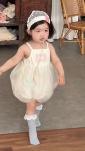 2026 Baby summer dress for girls princess dress Korean style childrens clothing girls strap dress tulle dress for little girls