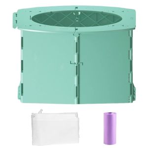 Baby Whisper Co Travel Potty Pottypal - Portable Potty Foldable Potty Seat with Cleaning Bags Reusable Toilet for Kids Ideal for Car Camping Outdoor and Indoor Use (Green)