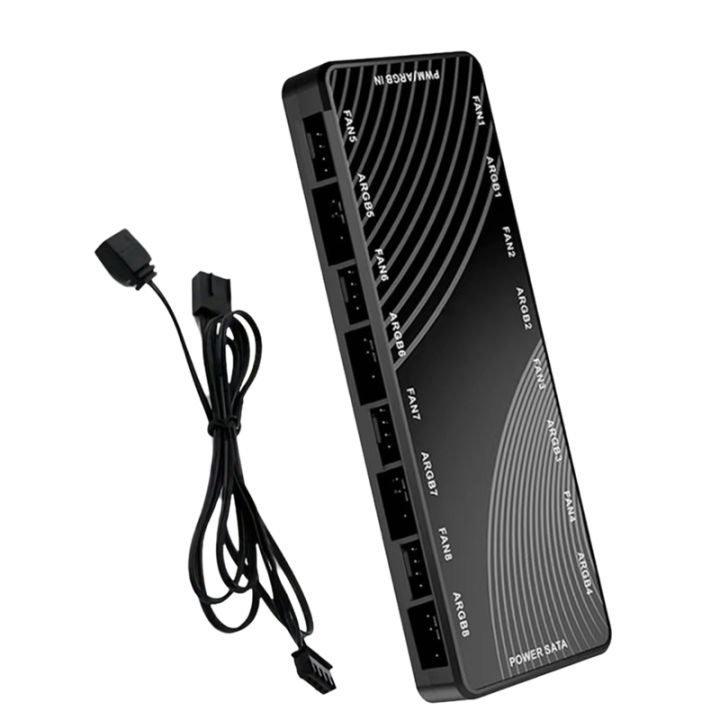 Chassis Fan Light Controller 2 in 1 PWM + ARGB Hub Dual Eight-Way ...