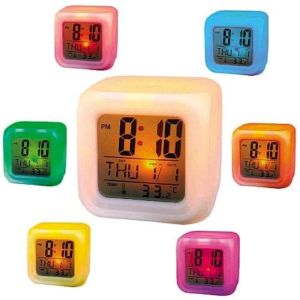 JAM LED MEJA KUBUS DIGITAL ALARM BERUBAH 7 WARNA MOODY CLOCK GLOWING