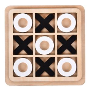 Wooden Tic Tac Toe Chess Games Block Puzzles Parent-child Interaction Funny Family Party Board Games 井字棋