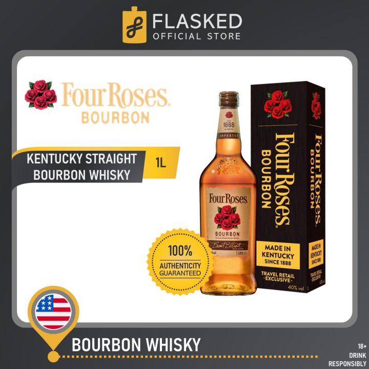 Four Roses Kentucky Straight Bourbon Whiskey 1L | Lazada PH