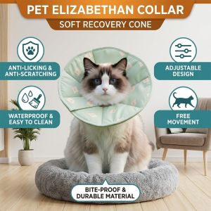 Comfortable Adjustable Pet Elizabethan Collar Anti Lick Anti Bite Dog Cat Recovery Cone Post Surgery