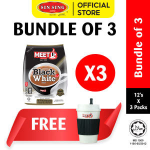 (3 Pek Free Angpau) MEET U White Coffee & White Milk Tea series | Siri Kopi Putih & Teh Putih Susu 3 dalam 1 (HALAL)